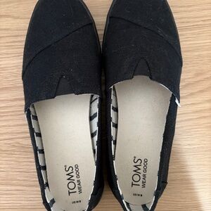 Alpargata Cupsole All Black Heritage Canvas Slip On Toms Women's 8